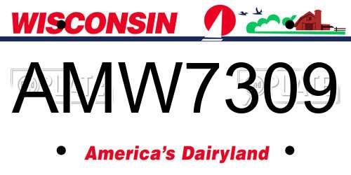 AMW7309 license plate in WI state