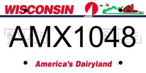 AMX1048 Wisconsin License Plate