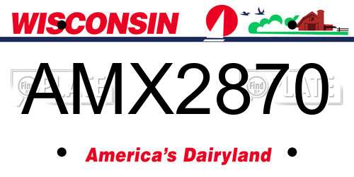AMX2870 Wisconsin License Plate
