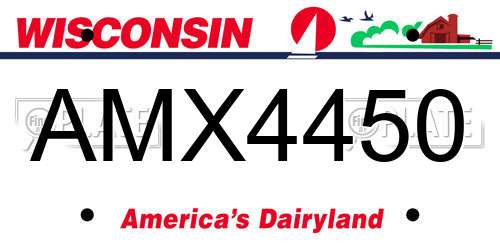 AMX4450 Wisconsin License Plate