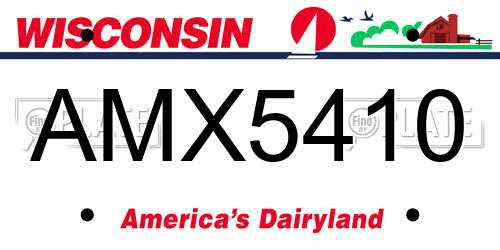 AMX5410 Wisconsin License Plate