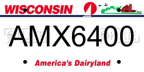 AMX6400 Wisconsin License Plate