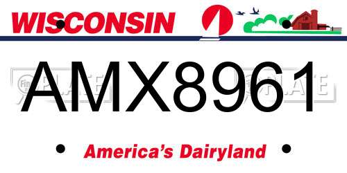 AMX8961 Wisconsin License Plate
