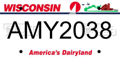 AMY2038 Wisconsin License Plate
