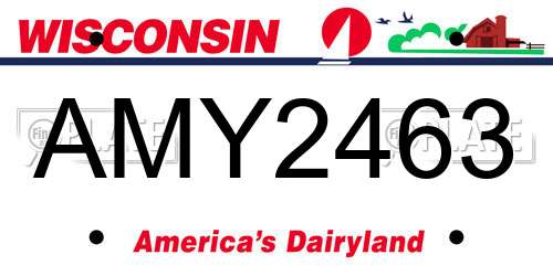 AMY2463 Wisconsin License Plate