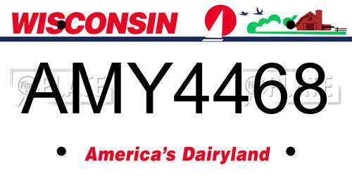 AMY4468 Wisconsin License Plate