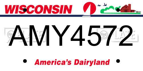 AMY4572 Wisconsin License Plate