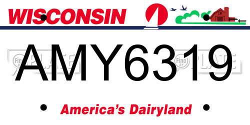 AMY6319 Wisconsin License Plate