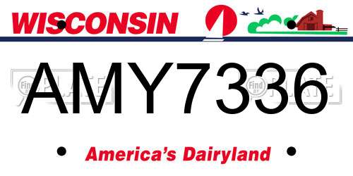 AMY7336 Wisconsin License Plate