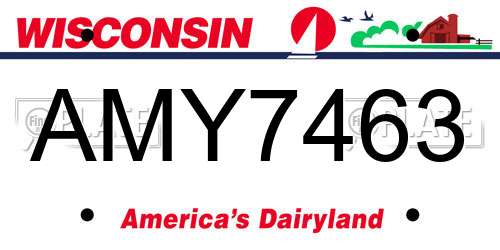 AMY7463 Wisconsin License Plate