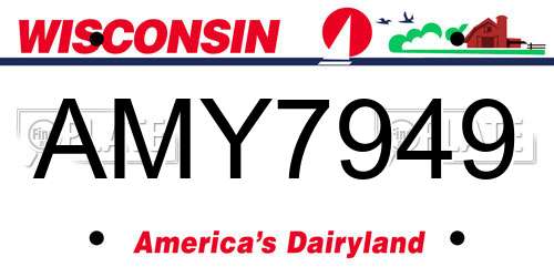 AMY7949 Wisconsin License Plate