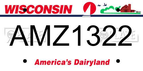 AMZ1322 Wisconsin License Plate
