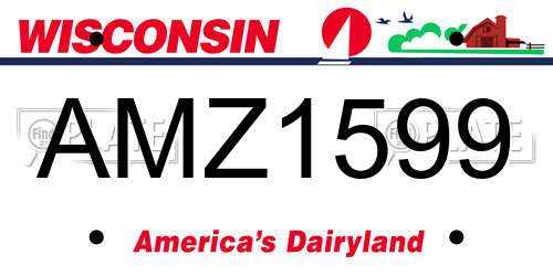 AMZ1599 Wisconsin License Plate