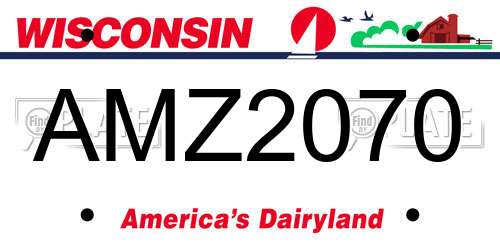AMZ2070 Wisconsin License Plate