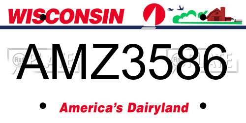 AMZ3586 Wisconsin License Plate
