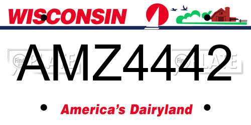 AMZ4442 Wisconsin License Plate