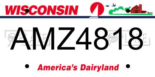 AMZ4818 Wisconsin License Plate
