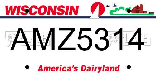 AMZ5314 Wisconsin License Plate