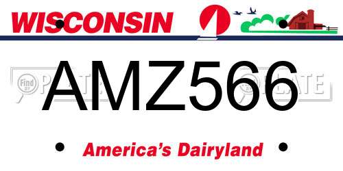 AMZ566 Wisconsin License Plate