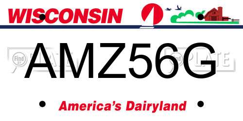 AMZ56G Wisconsin License Plate