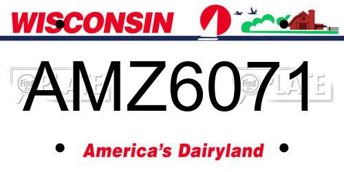 AMZ6071 Wisconsin License Plate