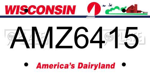 AMZ6415 Wisconsin License Plate