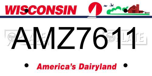 AMZ7611 Wisconsin License Plate