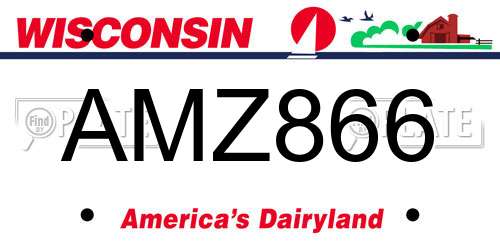 AMZ866 Wisconsin License Plate