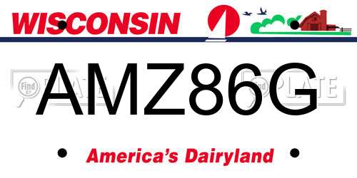 AMZ86G Wisconsin License Plate