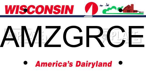 AMZGRCE Wisconsin License Plate