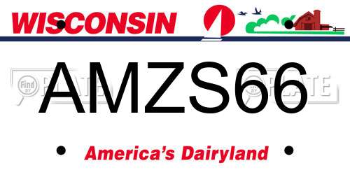 AMZS66 Wisconsin License Plate