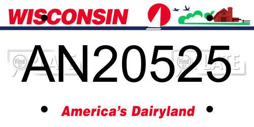 AN20525 Wisconsin License Plate