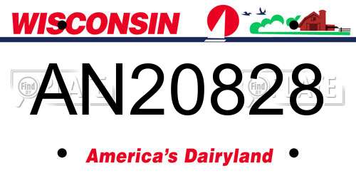 AN20828 Wisconsin License Plate