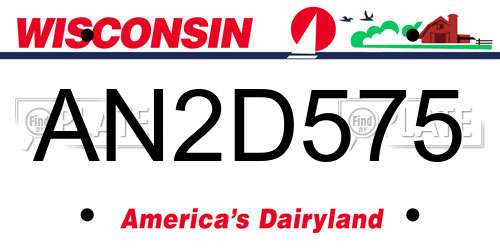 AN2D575 Wisconsin License Plate