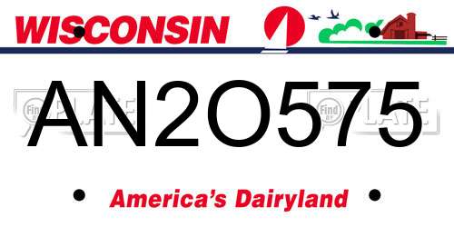 AN2O575 Wisconsin License Plate