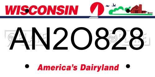 AN2O828 Wisconsin License Plate
