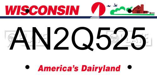AN2Q525 Wisconsin License Plate