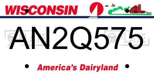 AN2Q575 Wisconsin License Plate