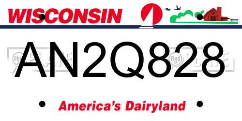 AN2Q828 Wisconsin License Plate