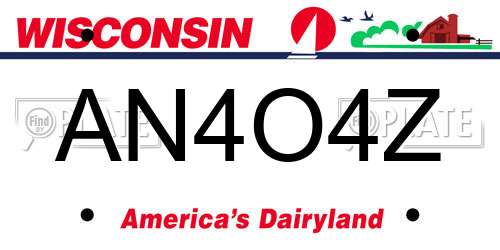 AN4O4Z Wisconsin License Plate