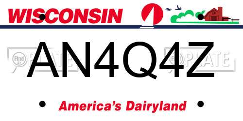 AN4Q4Z Wisconsin License Plate