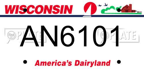 AN6101 Wisconsin License Plate