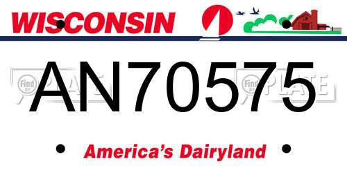 AN70575 Wisconsin License Plate
