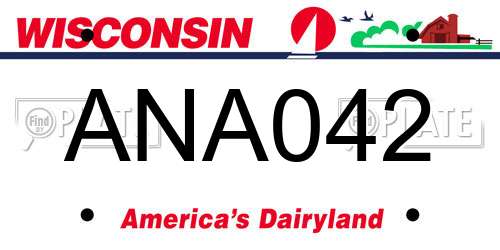 ANA042 Wisconsin License Plate