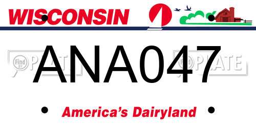 ANA047 Wisconsin License Plate