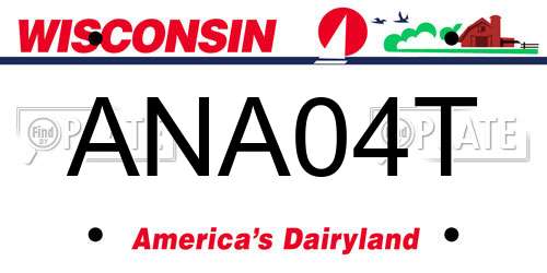 ANA04T Wisconsin License Plate