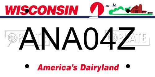 ANA04Z Wisconsin License Plate