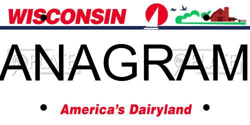 ANAGRAM Wisconsin License Plate