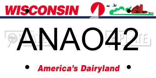 ANAO42 Wisconsin License Plate