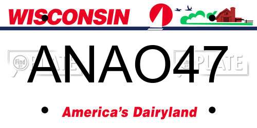 ANAO47 Wisconsin License Plate